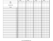 Printable Grade Book Paper (Horizontal)