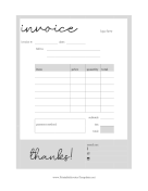 Gray Border Blank Invoice Template Template