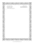 Greco Border Black and White stationery design