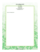 Green Floral stationery design