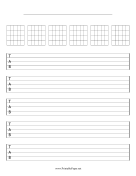 Printable Guitar Tablature with Chord Symbols