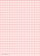 Printable Graph Paper - Light Red - Half Inch Grid - A4