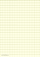 Printable Graph Paper - Light Yellow - Half Inch Grid - A4