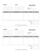 Half Page Invoice Template