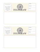 Half Page Telegram fax cover sheet