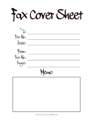 Handwriting Large Print fax cover sheet