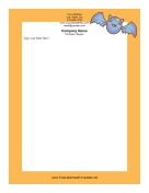 Happy Bat Halloween Letterhead