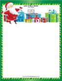 Happy Santa Green Candy Cane Border stationery design