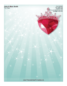 Heart Crown Gem Letterhead