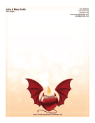 Heart Devil Valentine Letterhead