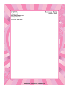 Heart Pink Stripes Valentines Letterhead