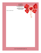 Heart Ribbon Valentines Letterhead