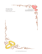 Hearts And Wedding Rings stationery design