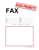 High Priority fax cover sheet