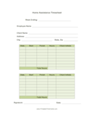 Home Assistance Time Card