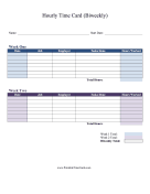 Hourly Time Card Biweekly