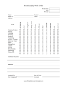 Housekeeping Work Order Template