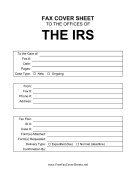 IRS fax cover sheet