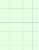 Printable Graph Paper - Light Green - One Inch Grid