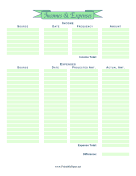 Printable Income And Expenses Budget