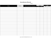 Incontinence Record Log