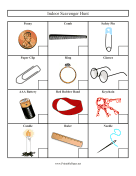 Printable Indoor Scavenger Hunt Score Sheet