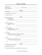 Interview Schedule