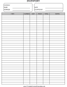 Inventory Count Form Template