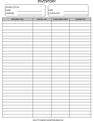 Inventory Record Form Template