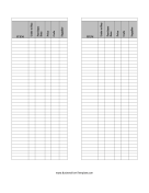 Inventory Cards Spreadsheet — Black And White