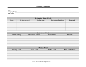 Inventory Schedule