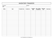 Inventory Transfer Template