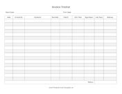 Invoice Tracker Landscape Template