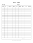 Invoice Tracker Portrait Template