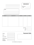 Invoice with Payment Stub Template