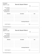 Itemized Security Deposit Receipt