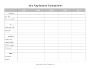 Job Application Comparison Chart