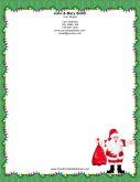 Jolly Santa Lights Border stationery design