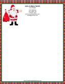 Jolly Santa Plaid Border stationery design