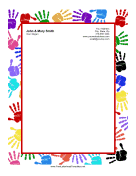 Kid Handprints Letterhead