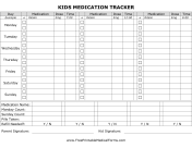 Kids Medication Tracking Form