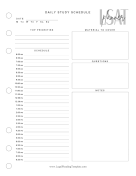 LSAT Planner Daily Study Schedule