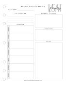 LSAT Planner Weekly Study Schedule