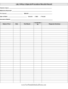 Lab Results Record