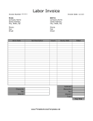 Labor Invoice Template