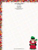 Lady Elf Red Dress Green Bow stationery design