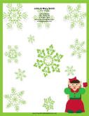 Lady Elf in Red and Green stationery design