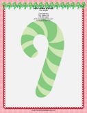 Large Candy Cane stationery design