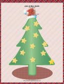 Large Christmas Tree Gold Stars stationery design