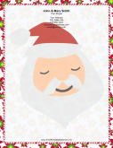 Large Santa Portrait Candy Canes stationery design